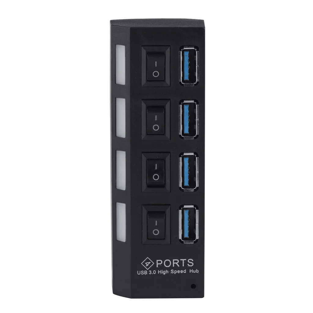 USB коммутатор Поддержка 1 ТБ 4-Порты и разъёмы USB3.0 супер Скорость 5 Гбит/с концентратор с вкл/выключатель светодиодный адаптер планшетный ПК телефон USB Hubs-L909