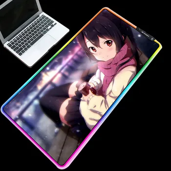 

Yuzuoan RGB Anime Warm Winter Girl Mouse Pad LED Cool Marquee Glowing Mouse Pad