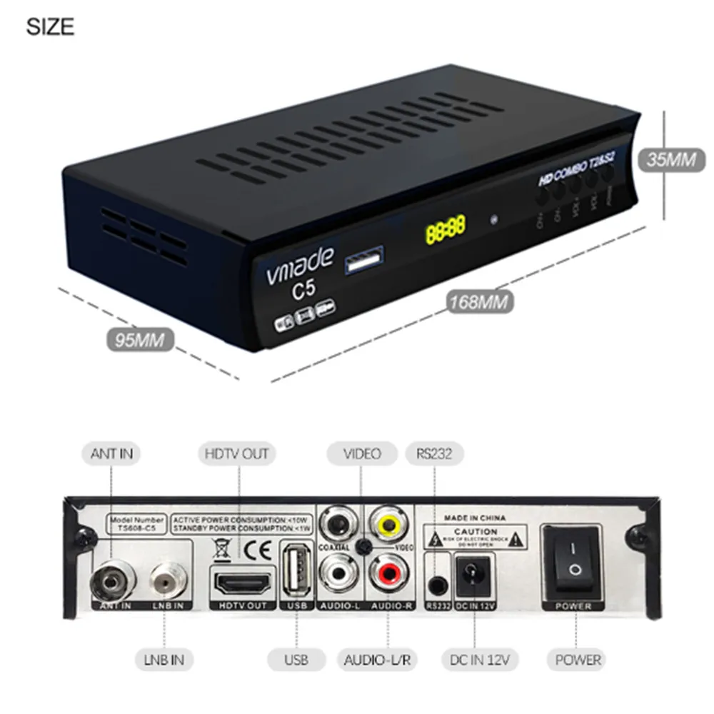 DVB T2 + S2 Combo H.264 Поддержка 3D интерфейса Youtube Bisskey наземный спутниковый ресивер HD