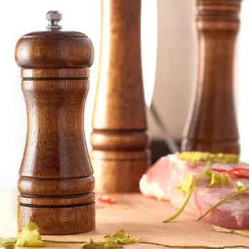 

5 Inch / 8 Inch / 10 Inch Salt And Pepper Spice Grinder Wood Manual Mill With Ceramic Adjustable Coarseness