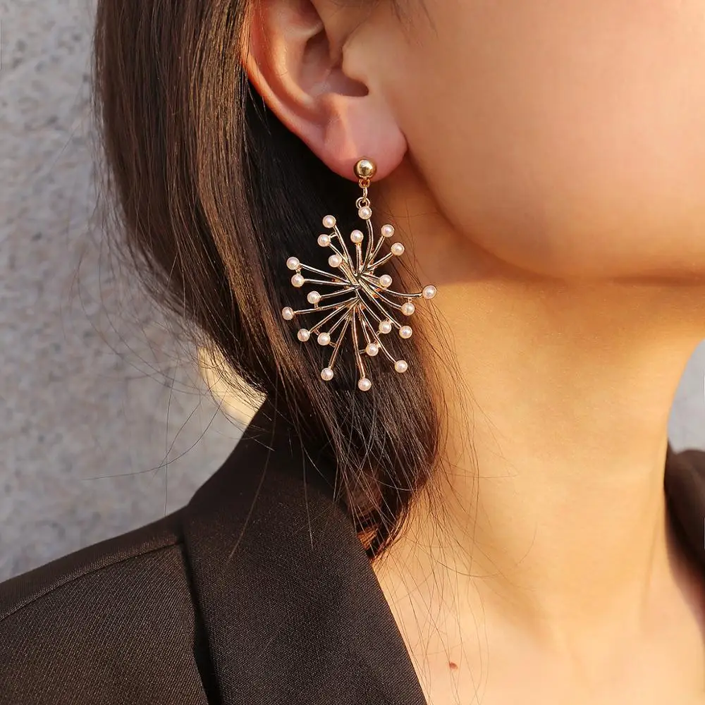 

2019 new gold and silver earrings wedding bride mother birthday gift 1 pair of ladies pearl earrings