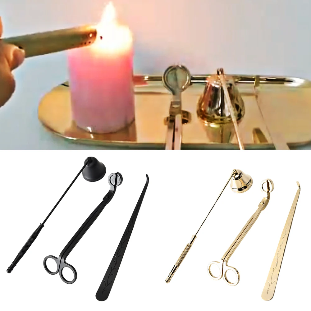 3 шт. ароматическая свеча набор портативный домашний декор Огнетушитель ручка Аксессуары Инструмент банкет из нержавеющей стали для вечеринки