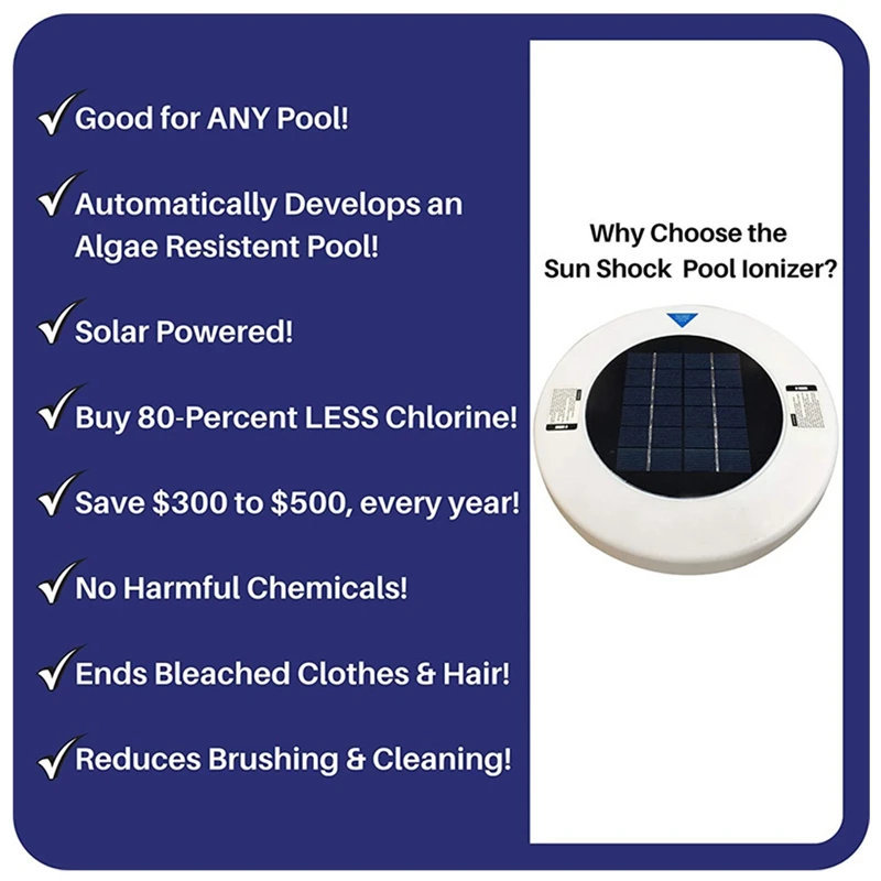 Retail solar pool-ionizer, purificador de água do