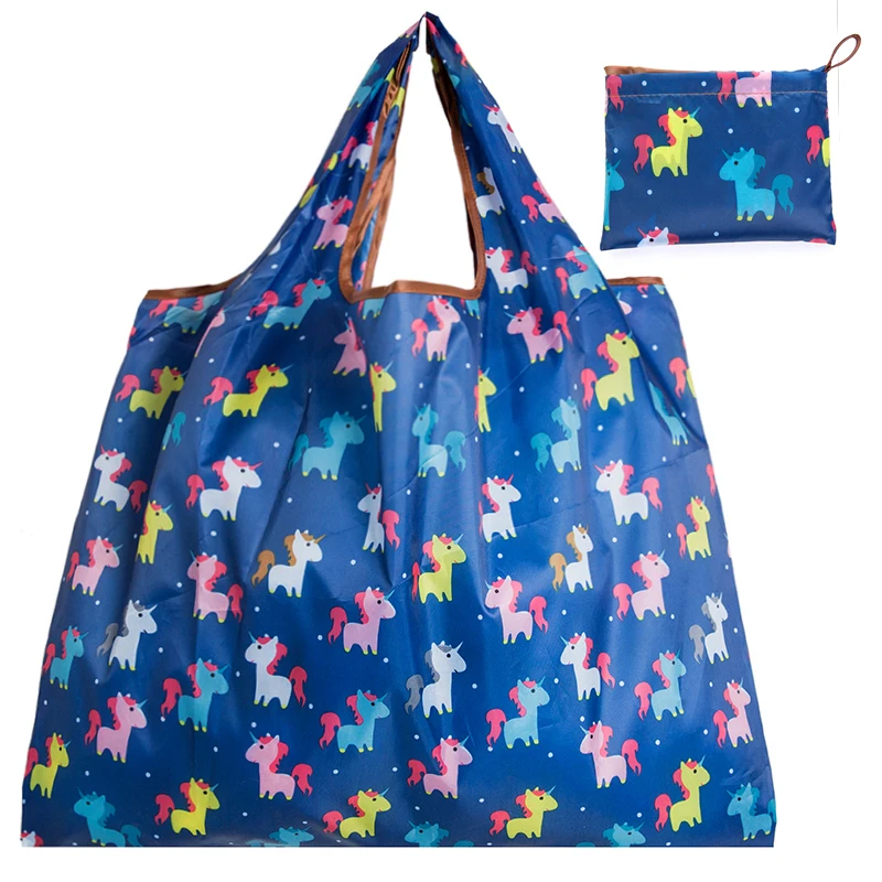 Толстая нейлоновая складная сумка для покупок, защита окружающей среды, женский подарок, складная многоразовая сумка, переносная дорожная сумка через плечо - Цвет: lanma