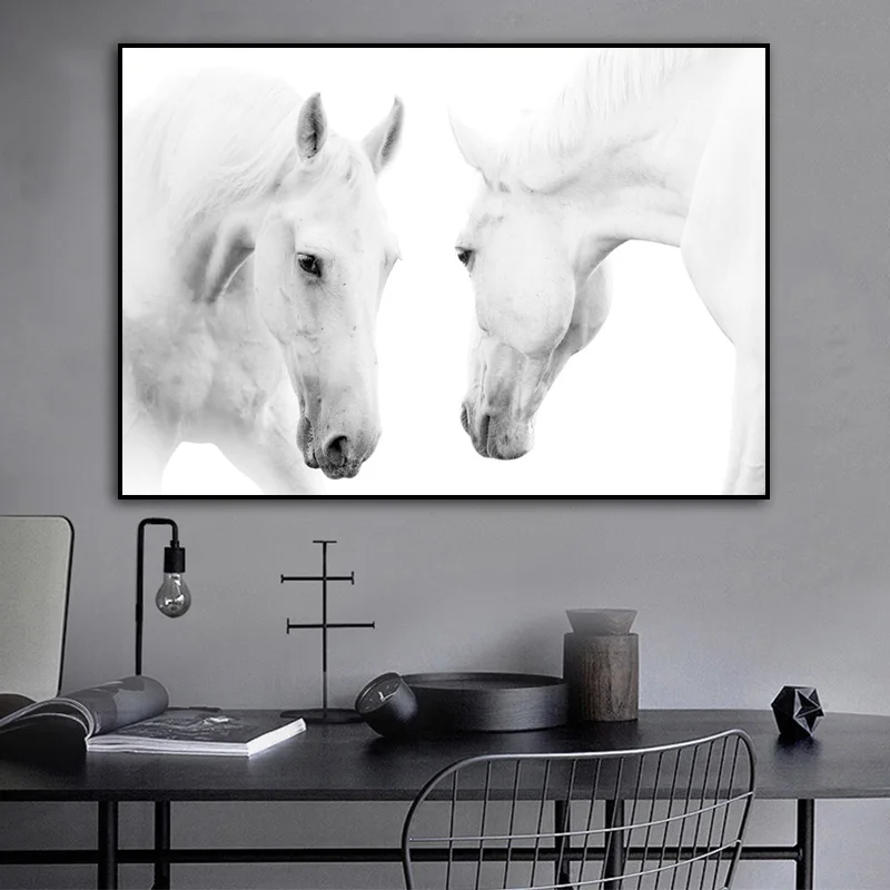 RELIABLI арт Белая лошадь фотографии животных холст картины Wall ART Для Гостиная