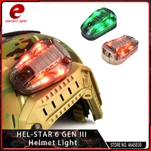 Шлем Element Airsoft Hel-Star 6 GEN III, сигнальный ИК-зеленый красный светильник, тактический светильник-вспышка, водонепроницаемая лампа для выживания, волшебная лента