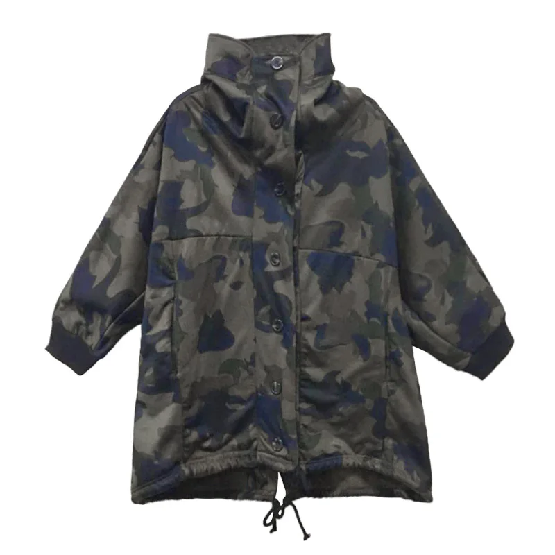 Camouflage Флисовые толстовки женские длинные толстовки камуфляжные теплые флокированные более размер d Толстая куртка пальто с капюшоном рукав летучая мышь размера плюс верхняя одежда - Цвет: Camouflage