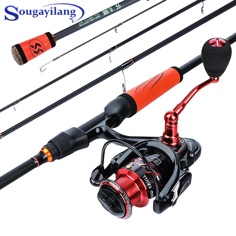 

Sougayilang 1.8m 2.1m 2.4m Portable Carbon Fiber Spinning Fishing Rod Reel Set Lure Travel Fishing Combos Carp Fishing Tackle