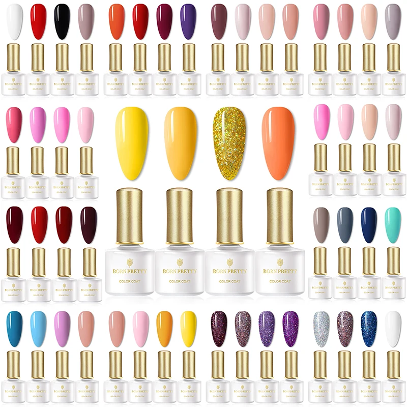 

BORN PRETTY Gel Nail Polish Set 4PCS/6PCS Soak Off UV Gel Varnish Pure Nail Color Semi Permanent Nail Gel Kit Nail Art Design
