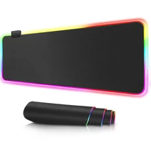 RGB – Grand tapis de souris avec rétroéclairage, pour PC et gaming, dessous de clavier, mat, XXL, pour bureau,