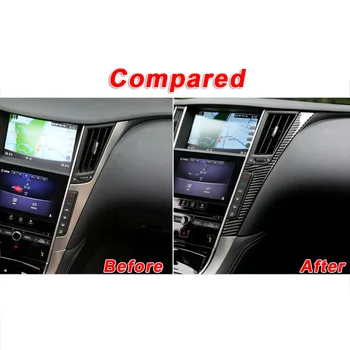 

Auto Panel frame sticker Console Air vent For Infiniti Q50 Q60 2014-2019 2pcs Carbon fiber Black