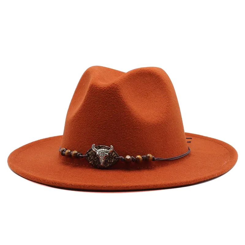 Wide Brim Wool Felt Jazz Fedora Hats 