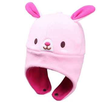 

New Kids Infant Hat 1-4T Adjustable Winter Cute Baby Hats Baby Bonnet Caps Cotton Children Ear Cartoon Hats