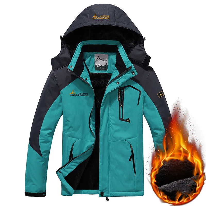 TWTOPSE, мужская куртка для сноубординга, лыжного спорта, зимняя, водонепроницаемая, Спортивная, теплая, для велоспорта, рыбалки, ветрозащитная, походная, для кемпинга, флисовая, верхняя одежда - Цвет: Cyan Blue Jacket