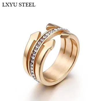 

New Unique Arrow Sign CZ Ring 316L Stainless Steel AAA Fashion Rings Jewelry Women Party Accessories