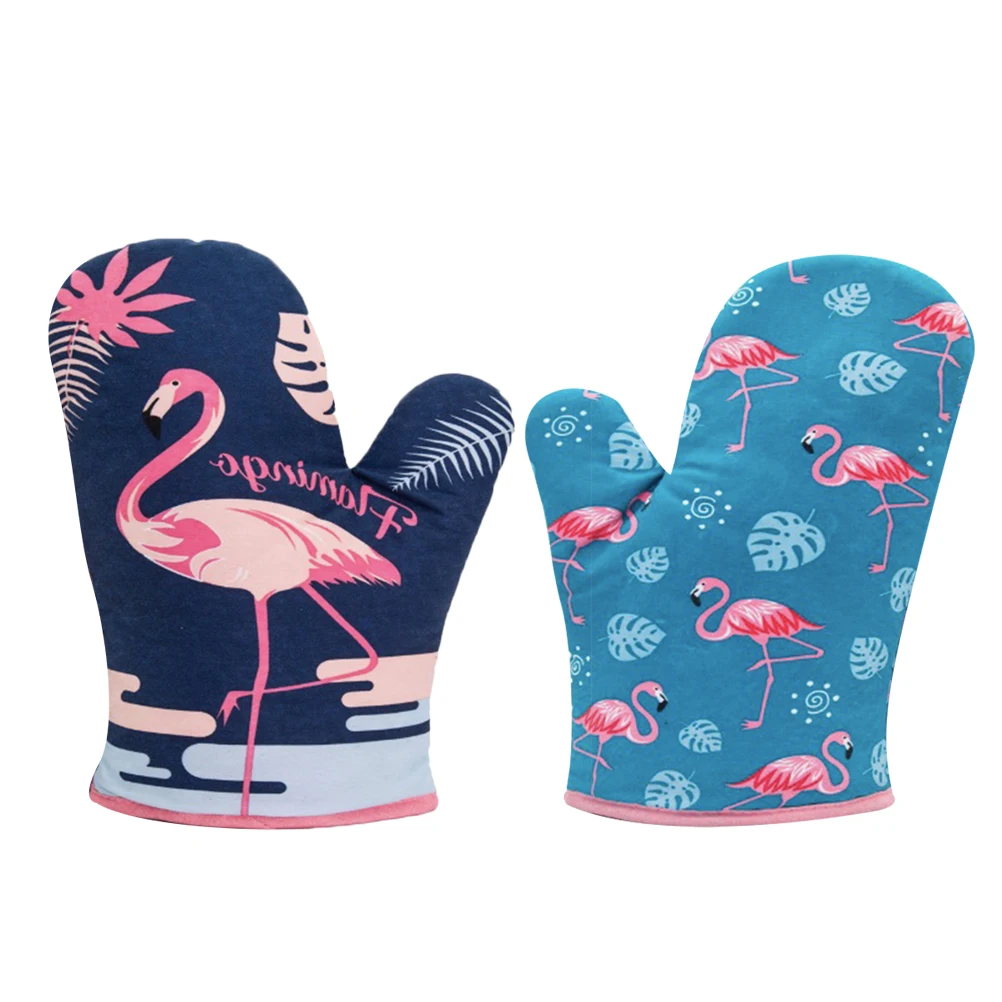 1 Pair Oven Mitts Durable Practical Useful Portable Microwave Mitt Kitchen Glove for Restaurant Bakery Home