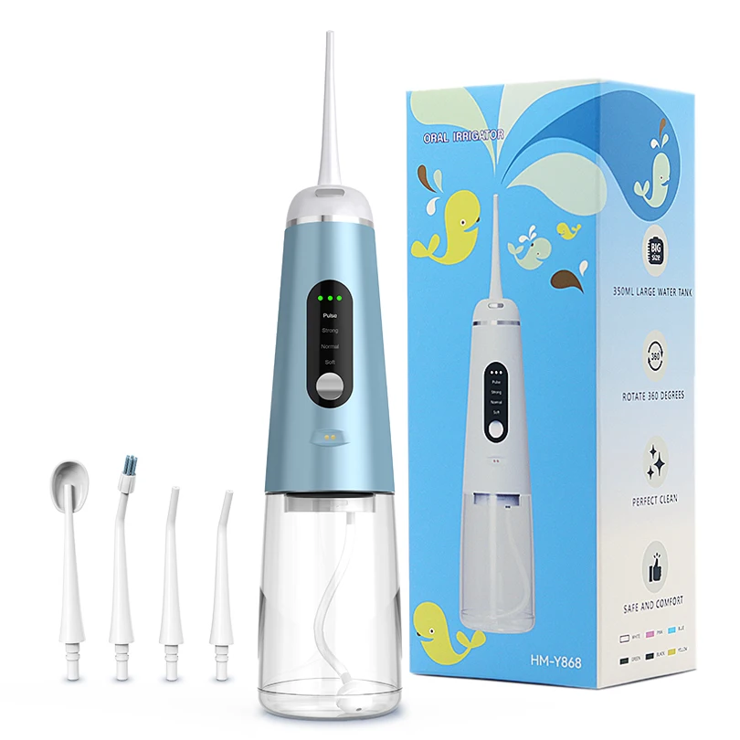 

Cordless Water Flosser 350mL Portable Oral Irrigator USB Rechargeable Water Teeth Cleaner Dental Floss Tooth Pick 4 Jet Tips