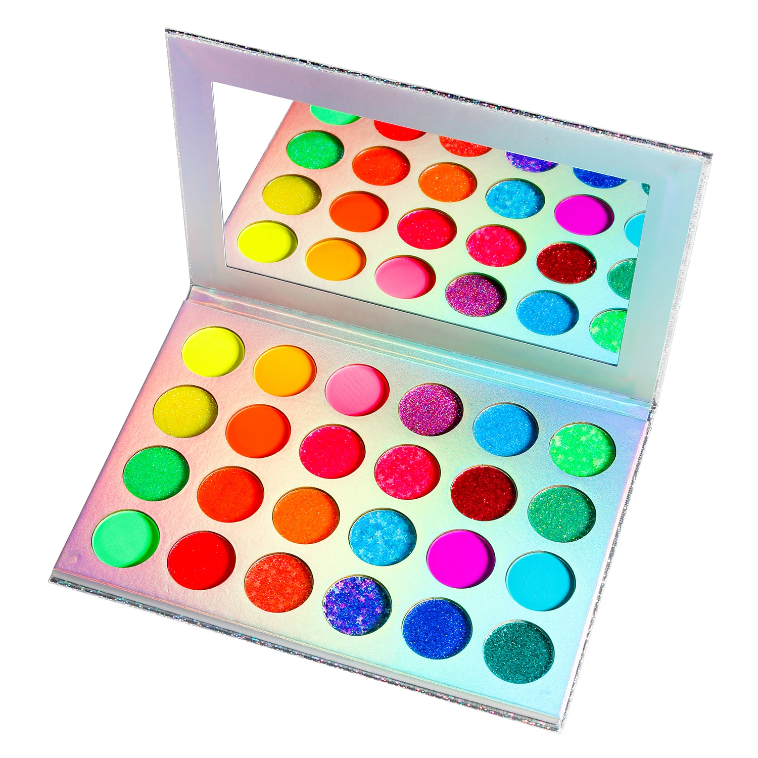 DE'LANCI Aurora Glow Eyeshadow Pallet Stage Clubbing Neon Makeup Kit in Blacklight UV Glow in Dark Fluorescent Eye Shadows Red