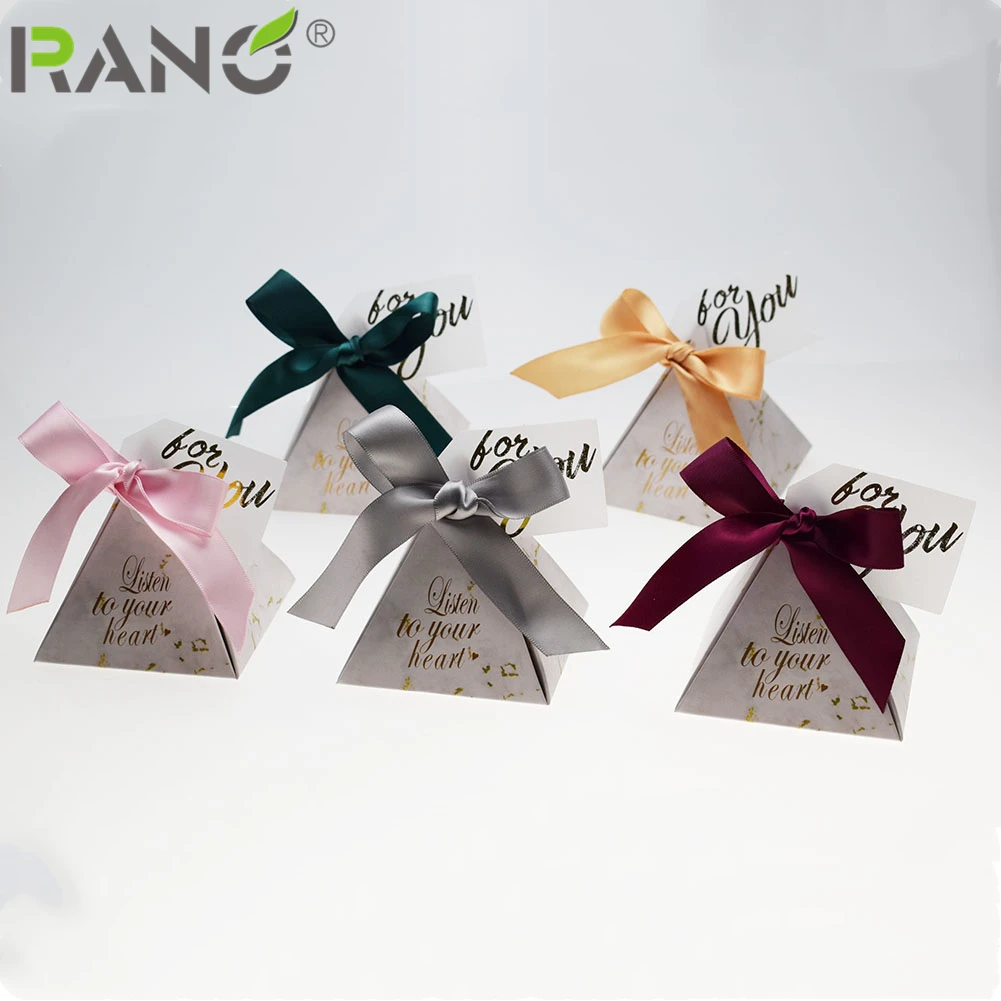 

RANO Pyramid-shaped Paper Candy Chocolate Box Party Supplies Box Christmas Gift Wedding Favored Gift Box