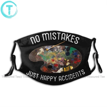

Bob Ross Mouth Face Mask BOB ROSS NO MISTAKES HAPPY ACCIDENTS Facial Mask Fashion Cool with 2 Filters for Adult