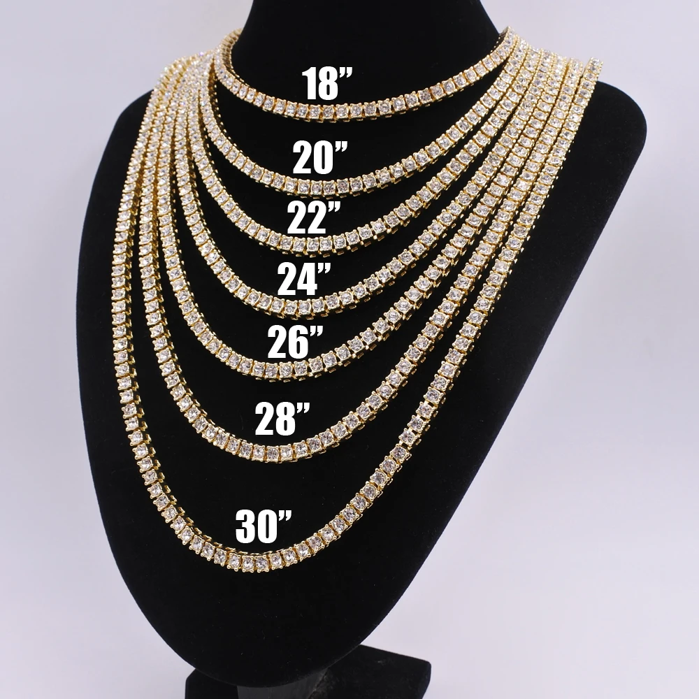 5 мм 1 ряд цепи теннис ожерелье Модные ювелирные изделия мужские хип-хоп iced out bling унисекс с высоким качеством кристалл серебряный цвет