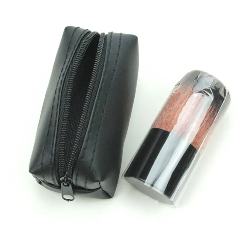Kabuki Brush Blush Bronzer Loose Powder Foundation Synthetic Hair Flat Brush with Lid Case Contour Beauty Makeup Tools
