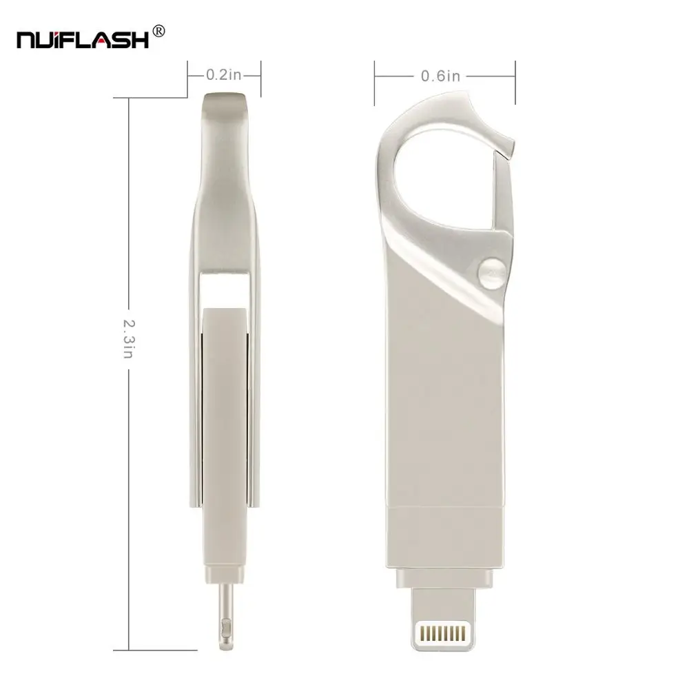 USB флеш накопитель 8GB16G32G64G128G256GB для iPad iPhone 5S/6/6S/7/7plus/8/X/XS/XR 3in1 Флешка карта памяти|USB