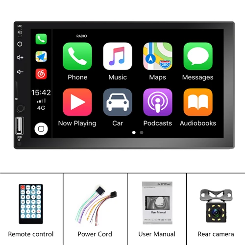 With 8 LED Camera 2 Din автомобильный радиоприемник 7 ''HD сенсорный экран авто стерео Мультимедиа Аудио Видео MP5 плеер Bluetooth FM зеркальное звено воспроизведения - Цвет: With 8 LED Camera