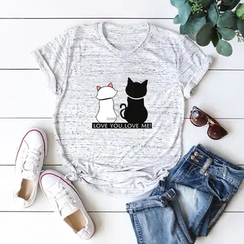 

Women T-shirt Plus Size Cotton Top Vintage Hedgehog Hug Print T Shirt Casual Loose Tunic O-Neck Short Sleeve Tees Feminina mujer