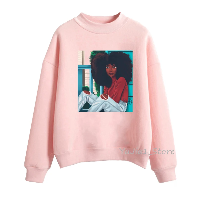 Sudaderas para mujer Melanin Poppin толстовки черный Африканский каваи девушка печатных Melanin Poppin розовый уличная одежда Рождественский подарок