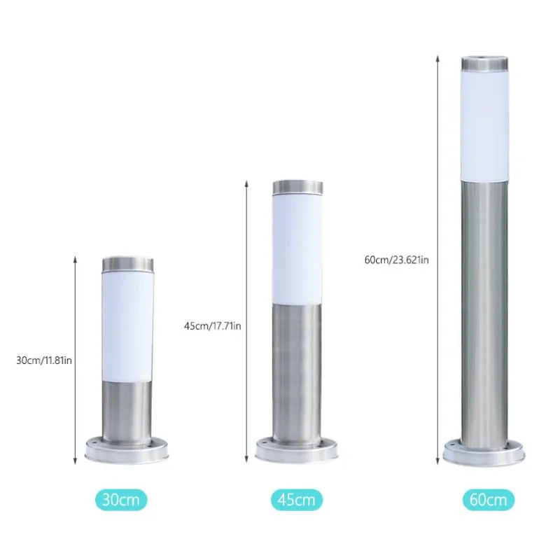 Waterproof Stainless Steel Pillar Light Outdoor E27 led Garden Lawn Lamp Aluminum Pillar Post Light landscape lawn Bollard