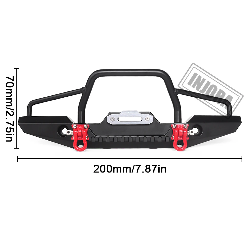 INJORA 1:10 RC Рок автомобиль металлический передний бампер со светодиодным светильник для осевой SCX10 90046 90047 Traxxas TRX-4 RC Гусеничный