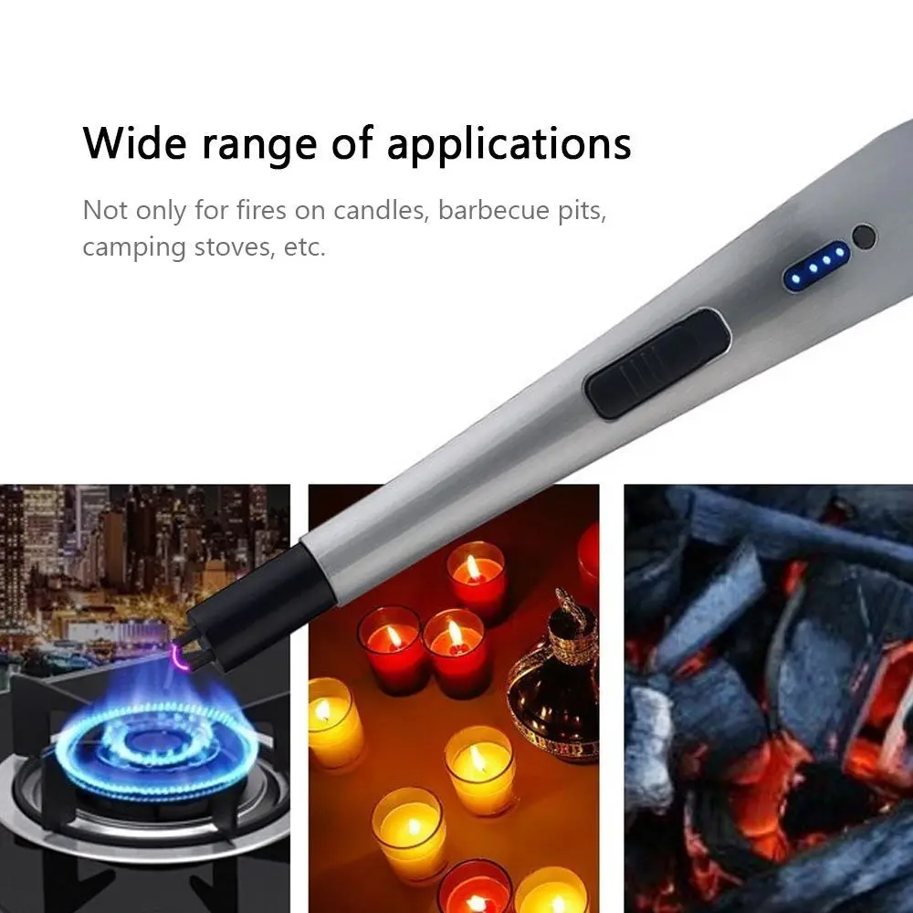 Arc ветрозащитный негорящий плазменный металлический Электронный USB перезарядки кухня BBQ дисплей мощность электрические свечи прикуриватель