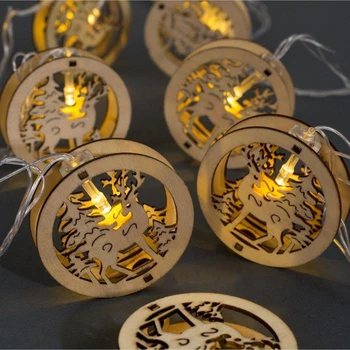 

Garland "Thread" 4.5 m with wooden attachments "Ball with a deer", IP20, transparent thread, 20 LED, warm white glow, fixing, 220