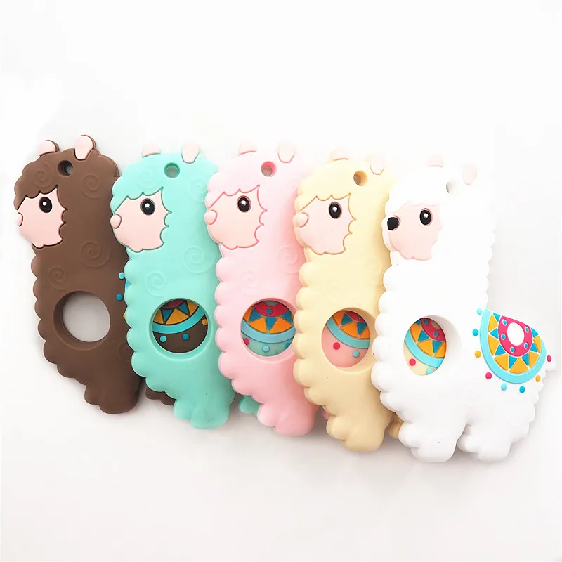 

Chengkai 1PC Alpaca Silicone Teether DIY Baby Shower Chewing Pendant Nursing Sensory Teething Pacifier Dummy Jewelry Toy