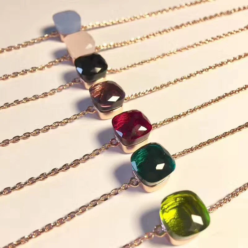 Брендовые ювелирные изделия из чистого 925 пробы серебра для женщин, цветной браслет с кристаллами карамельного цвета, милый браслет из сладкого желе, серебряные ювелирные изделия