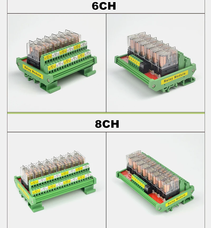 8-канальный 2NO+ 2NC рейку Интерфейс триггерный релейный модуль, совместимый с OMRON G2R-2 5A Вход DC 12V 24V PNP/NPN