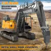 RC Excavator 3 in 1 Construction Metal Remote Control Excavator Shovel Drill 17 Channel 1/16 Full Functional Electric 6