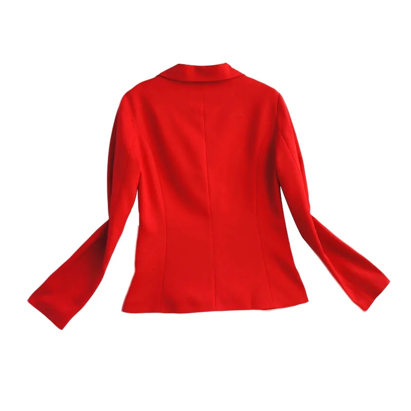 Rode vrouwen pak Europese en Amerikaanse mode pak lente nieuwe slanke pak jas negen punten broek Twee-delige set Vrouwen
