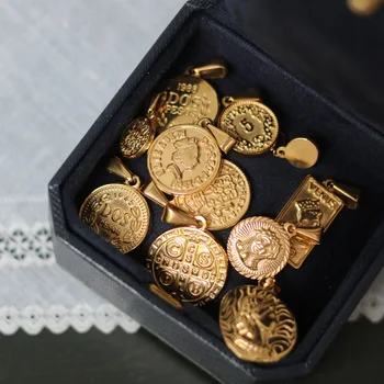 

Ancient Roman Coin Charm Women Men Pendant Gold Stainless Steel Necklace Pendants Medallion without Chain Necklace