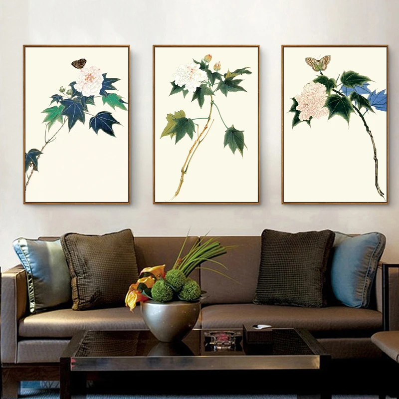 

painting by numbers art paint by number Hand-painted Zhang Daqian Chinese style plant home corridor decorative painting