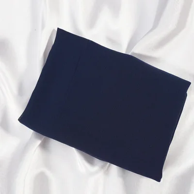 Navy Blue Новинка! женский шарф из шифона с цветочной вышивкой. Шарф-хиджаб, повязка на голову. Женский мусульманский шарф-хиджаб - Цвет: Navy Blue