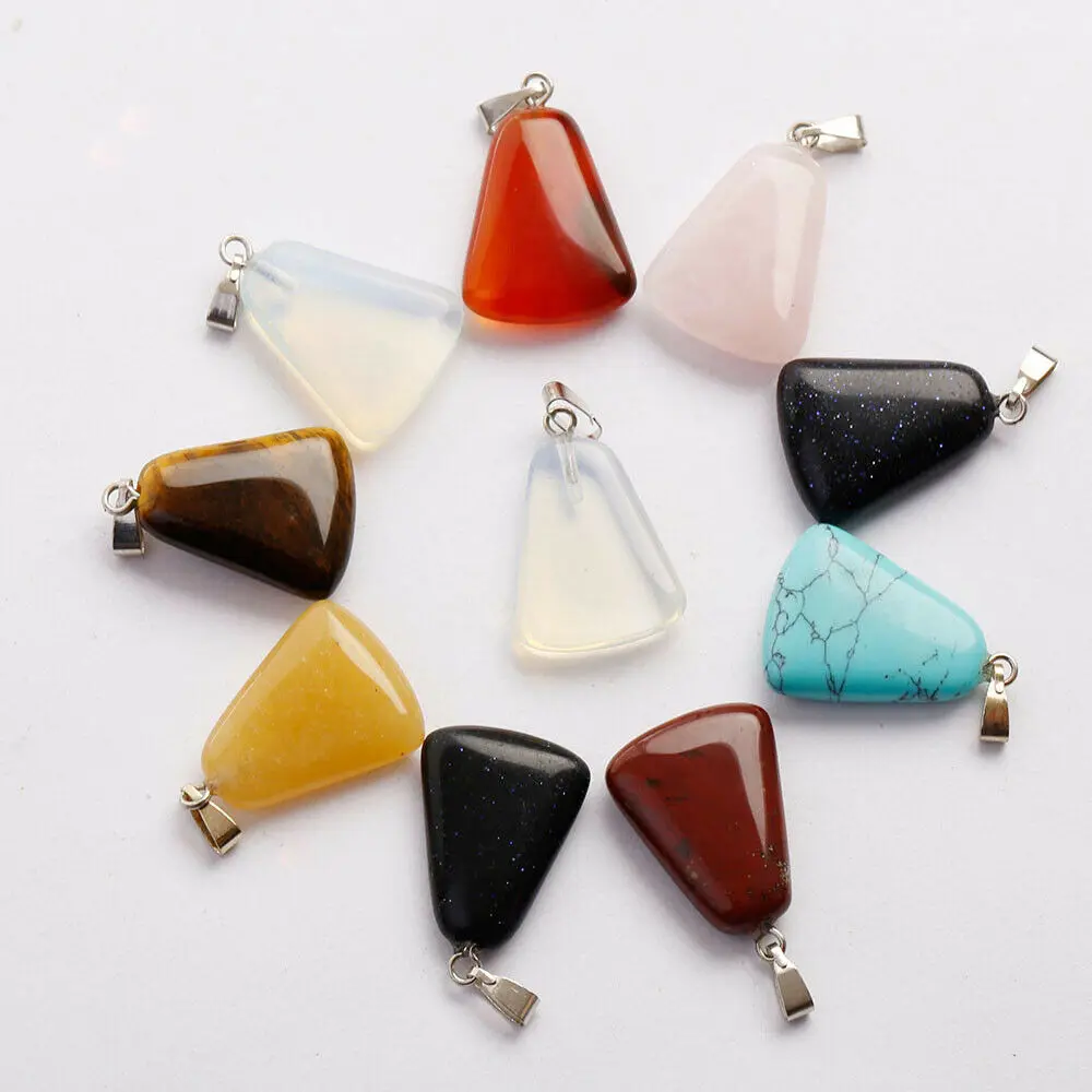 Wholesale 50pcs/lot charms mixed natural stone multiple shape pendants DIY jewelry making earrings for friend gift free shipping