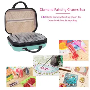 

132 Bottles Storage Box Diamond Embroidery Safety and Reliability Durable Work Exquisite Beads Rhinestone Handbag Organizer