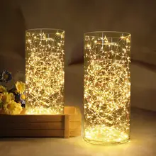 9 цветов светодиодный светильник под шкаф 20/50 светодиодный s медный провод гирлянды для рождества дома декоративная батарея управляемая Фея свет праздники