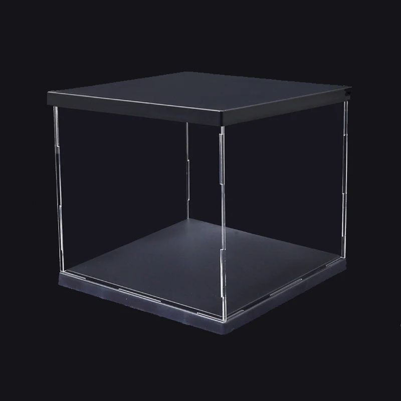 

Clear Acrylic Display Box Dustproof Protection Model Show Case With LED 20CM 6 Colors for Choice