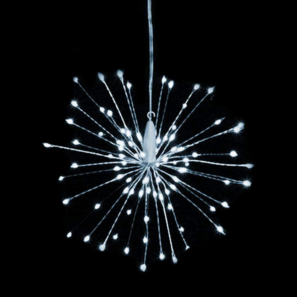 Белый Фестиваль подвесные гирлянды Starburst 100-200 светодиодов DIY фейерверк медная Фея гирлянда Рождественские огни Открытый мерцающий свет - Испускаемый цвет: Белый