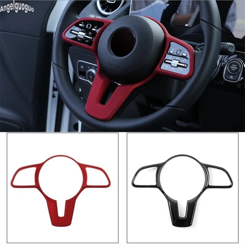 For Mercedes Benz A Class W177 2019-21 B Class W247 Car Steering Wheel Upgrade Frame Cover Button Decoration Sticker Trim Sequin