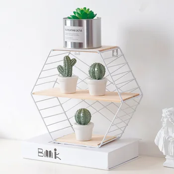 

Iron Art Style Wooden Wall-Hanging Display Rack Shelf Storage Home Decor Parts