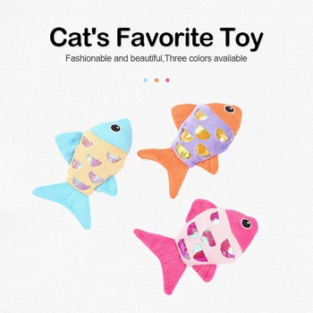 

New Teeth Grinding Catnip Toys Funny Interactive Plush Fish Toy Pet Kitten Chewing Claws Thumb Bite Cat Mint For Outdoor Playing